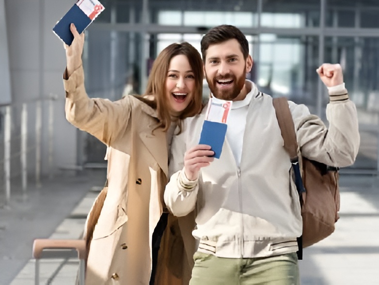 Consultant assisting client with visa documents and world map for visa services in Dubai blog