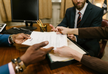 Business consultant assisting client with embassy legalization and attestation support