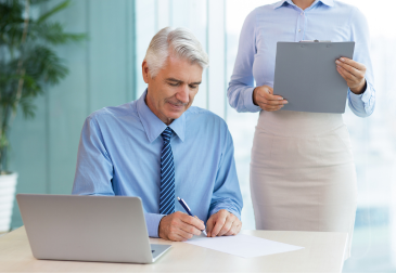 Professional consultant handling MOFA attestation documents in Dubai office
