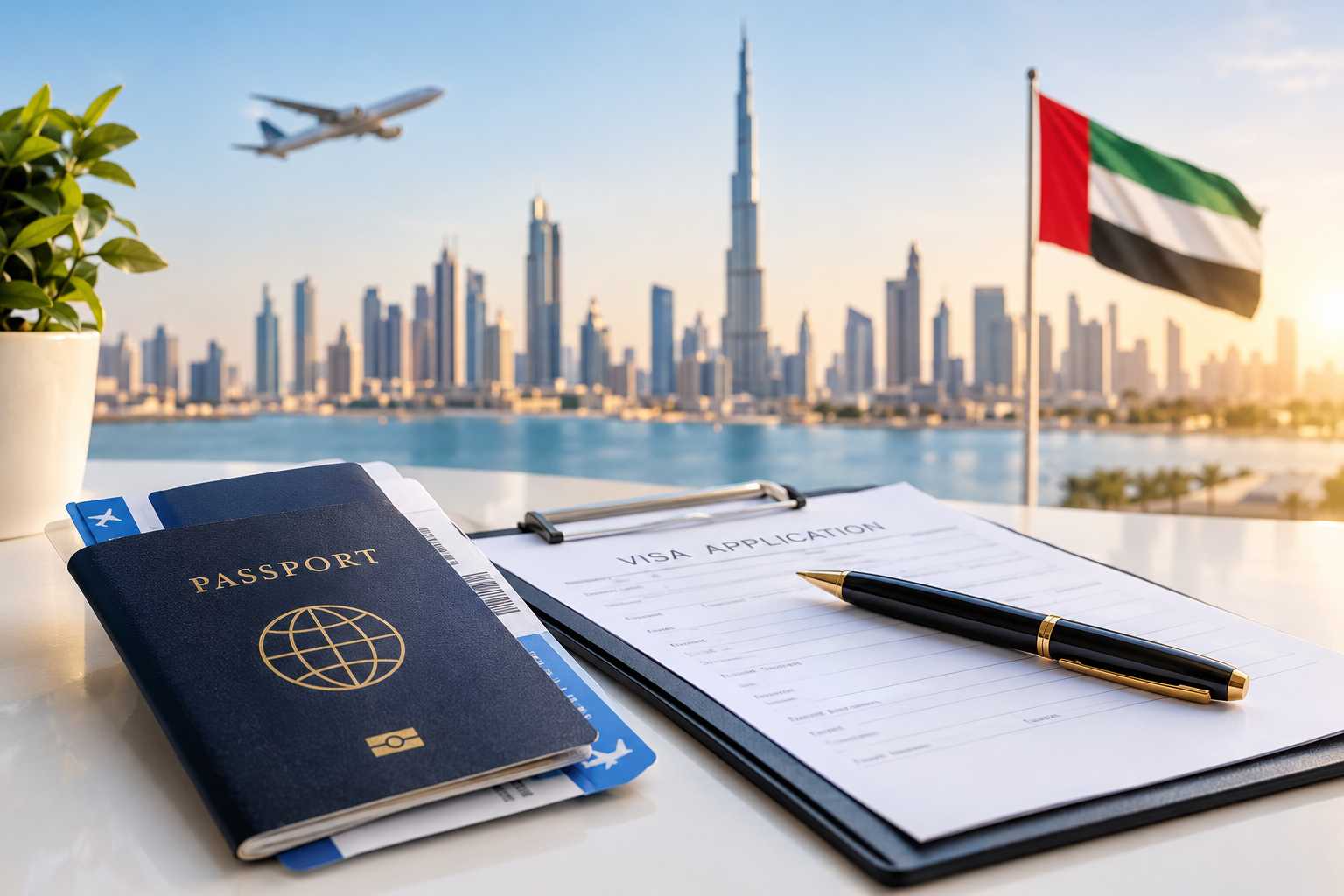 UAE visa services in Al Qusais Dubai with passport and visa application documents